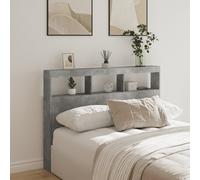 Vidaxl Armoire Tête De Lit Avec Led Gris Béton 140x17x102 Cm Gris