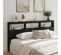 vidaXL Armoire Tête de Lit avec LED, Tête de Lit avec Compartiment, Meuble de Rangement Chambre à Coucher, Accessoire de 839218