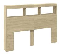 vidaXL Armoire Tête de Lit avec LED, Panneau de Lit avec Compartiment, Tête de Lit avec Armoire, Meuble de Chambre à 839198