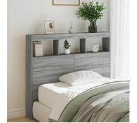 vidaXL Armoire Tête de Lit avec LED, Panneau de Lit avec Compartiment, Tête de Lit avec Armoire, Meuble de Chambre à 839194