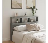 Vidaxl Armoire Tête De Lit Avec Led Sonoma Gris 140x17x102 Cm Gris