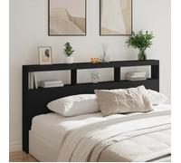 vidaXL Armoire Tête de Lit avec LED, Tête de Lit avec Compartiment, Meuble de Rangement Chambre à Coucher, Accessoire de 839218