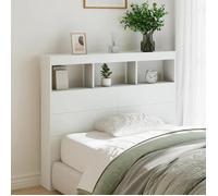 vidaXL Armoire Tête de Lit avec LED, Tête de Lit avec Compartiment, Meuble de Rangement Chambre à Coucher, Accessoire de 839189
