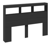 vidaXL Armoire Tête de Lit avec LED, Tête de Lit avec Compartiment, Meuble de Rangement Chambre à Coucher, Accessoire de 839197