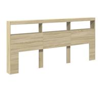 vidaXL Armoire Tête de Lit avec LED, Tête de Lit avec Compartiment, Meuble de Rangement Chambre à Coucher, Accessoire de 839226