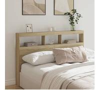 vidaXL Armoire Tête de Lit avec LED, Tête de Lit avec Compartiment, Meuble de Rangement Chambre à Coucher, Accessoire de 839205