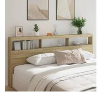 vidaXL Armoire Tête de Lit avec LED, Tête de Lit avec Compartiment, Meuble de Rangement Chambre à Coucher, Accessoire de 839226