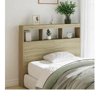vidaXL Armoire Tête de Lit avec LED, Tête de Lit avec Compartiment, Meuble de Rangement Chambre à Coucher, Accessoire de 839191