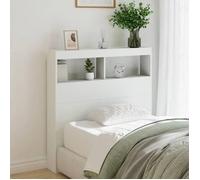 vidaXL Armoire Tête de Lit avec LED, Tête de Lit avec Compartiment, Meuble de Rangement Chambre à Coucher, Accessoire de 839182