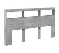 vidaXL Armoire tête de lit avec LED gris béton 180x17x102 cm