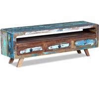vidaXL Armoire TV avec 3 tiroirs Vieux bois massif