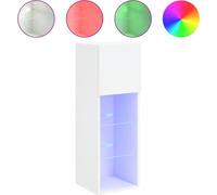 vidaXL Armoire TV avec lampes LED blanc 30,5x30x90 cm