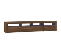 vidaXL Armoire TV avec lampes LED brun imitation chêne 210x35x40 cm