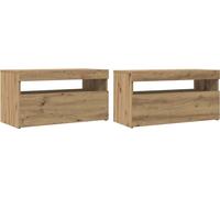 vidaXL Armoire TV avec lampes LED Chêne Artisan 75x35x40 cm