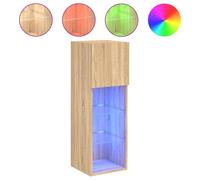 vidaXL Armoire TV avec lampes LED Chêne Sonoma 30,5x30x90 cm