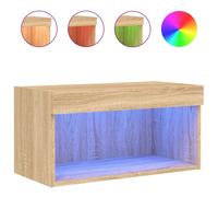 vidaXL Armoire TV avec lampes LED Chêne Sonoma 60x30x30 cm