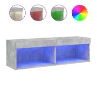vidaXL Armoire TV avec lampes LED gris béton 100x30x30 cm