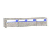 vidaXL Armoire TV avec lampes LED gris béton 210x35x40 cm