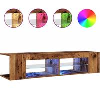 vidaXL Armoire TV avec lampes LED imitation vieux bois 135x39x30 cm