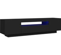 vidaXL Armoire TV avec lampes LED Noir 160x35x40 cm