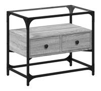 vidaXL Armoire TV avec plateau en verre Gris Sonoma 60x35x51 cm Bois composite