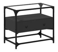 vidaXL Armoire TV avec plateau en verre noir 60x35x51 cm Bois composite