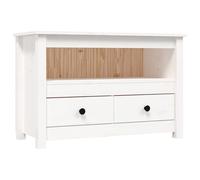 vidaXL Armoire TV Blanc 79x35x52 cm Pin massif