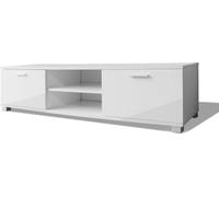vidaXL Armoire TV blanc brillant 140x40,5x35 cm