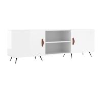 vidaXL Armoire TV blanc brillant 150x30x50 cm Bois composite