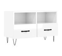 vidaXL Armoire TV blanc brillant 80x36x50 cm Bois composite