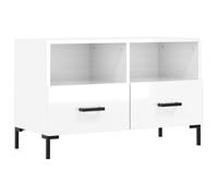vidaXL Armoire TV blanc brillant 80x36x50 cm Bois composite