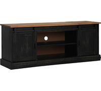 vidaXL Armoire TV HALDEN 2 portes coulissantes noir 150x40x60cm bois massif