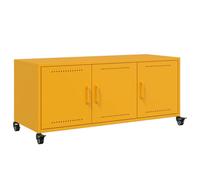 Vidaxl Meuble Tv Jaune Moutarde 100,5x39x43,5 Cm Acier Multicolore