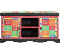 vidaXL Armoire TV Multicolore 100 x 35 x 50 cm Bois massif Mango