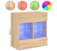 vidaXL Armoire TV murale avec lampes LED Chêne Sonoma 58,5x30x60,5 cm