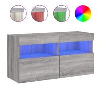 vidaXL Armoire TV murale avec lampes LED Gris Sonoma 80x30x40 cm
