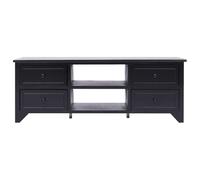 Vidaxl Meuble Tv Noir 108x30x40 Cm Bois De Paulownia Solide Marron
