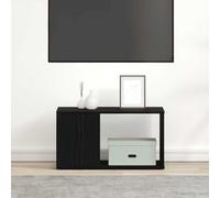 vidaXL Armoire TV noire imitation chêne 60x24x32 cm Bois composite