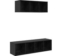 vidaXL Armoire TV Set 2 pcs chêne noir 37 x 37 x 142,5 cm