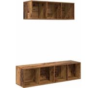 vidaXL Armoire TV Set 2 pcs Vieux bois 37 x 37 x 142,5 cm Bois composite