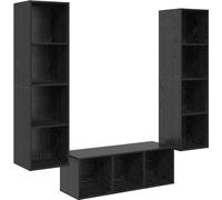 vidaXL Armoire TV Set 3 pcs chêne noir 37 x 37 x 142,5 cm