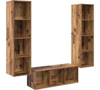 vidaXL Armoire TV Set 3 pcs vieux bois 37 x 37 x 142,5 cm Bois composite