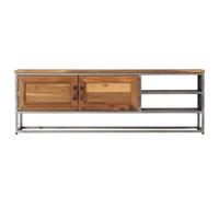 vidaXL Armoire TV teck recyclé et acier 120x30x40 cm