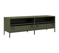 Vidaxl Meuble Tv Vert Olive 135x39x43,5 Cm Acier Laminé À Froid Multicolore