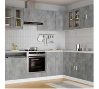 vidaXL Armoire vitrée murale Lyon, 60x31x60 cm, Bois reconstitué Gris Béton, Meuble suspendu, Rangement salle de bain & 802525