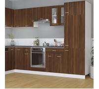 vidaXL Armoire Vitrée Suspendue Flottante Armoire de Cuisine Organisateur Meuble de Rangement Intérieur Chêne Brun 80x31x60 815122