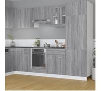 vidaXL Armoire Vitrée Suspendue Flottante Armoire de Cuisine Organisateur Meuble de Rangement Intérieur Sonoma Gris 80x31x60 815121
