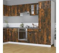 vidaXL Armoire vitrée suspendue ""Lyon"" Chêne fumé 60x31x60 cm Marron