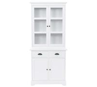 vidaXL Armoire vitrine avec 4 portes MDF et bois de pin 80x40x180 cm