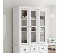 vidaXL Armoire vitrine avec portes vitrées BODO Blanc Pin massif
